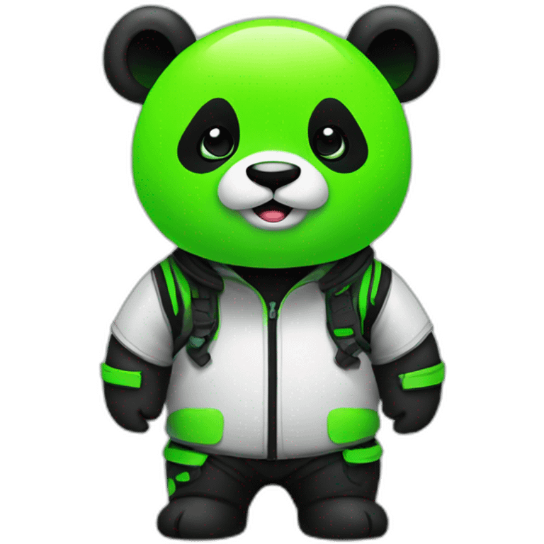 panda hacker neon green emoji