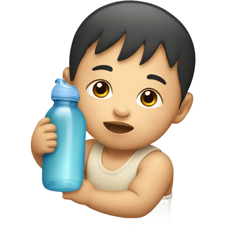 Asian baby drinking bottle emoji