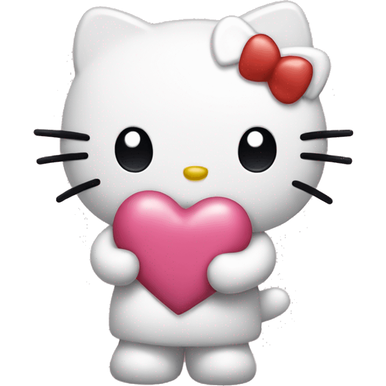 hello kitty holding love heart emoji