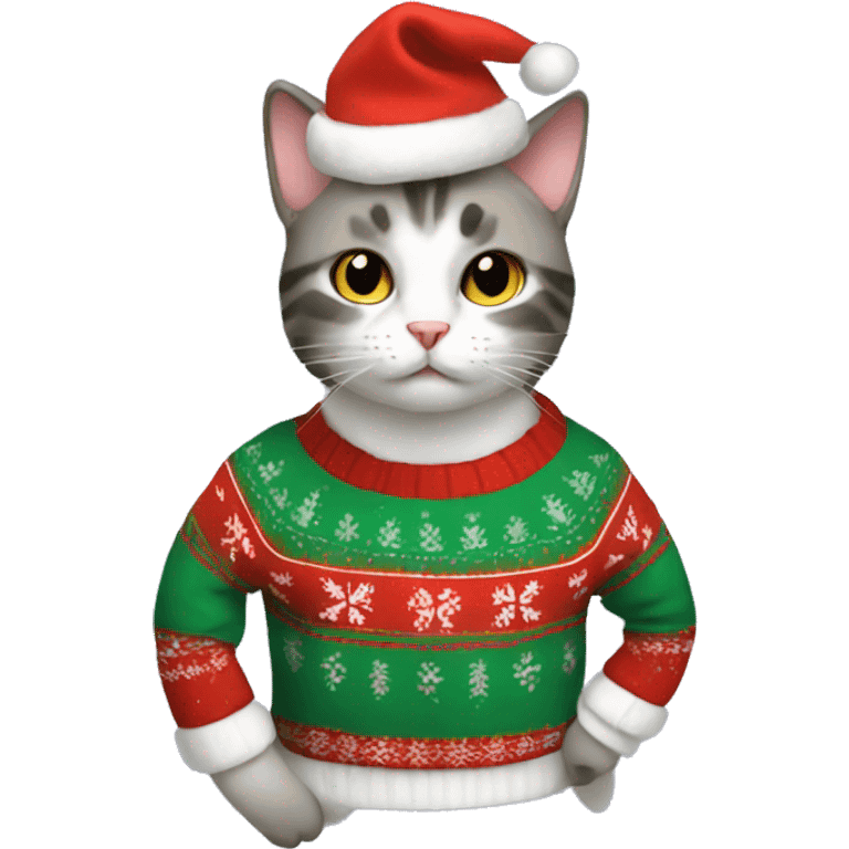 cat wearing a christmas sweater  emoji