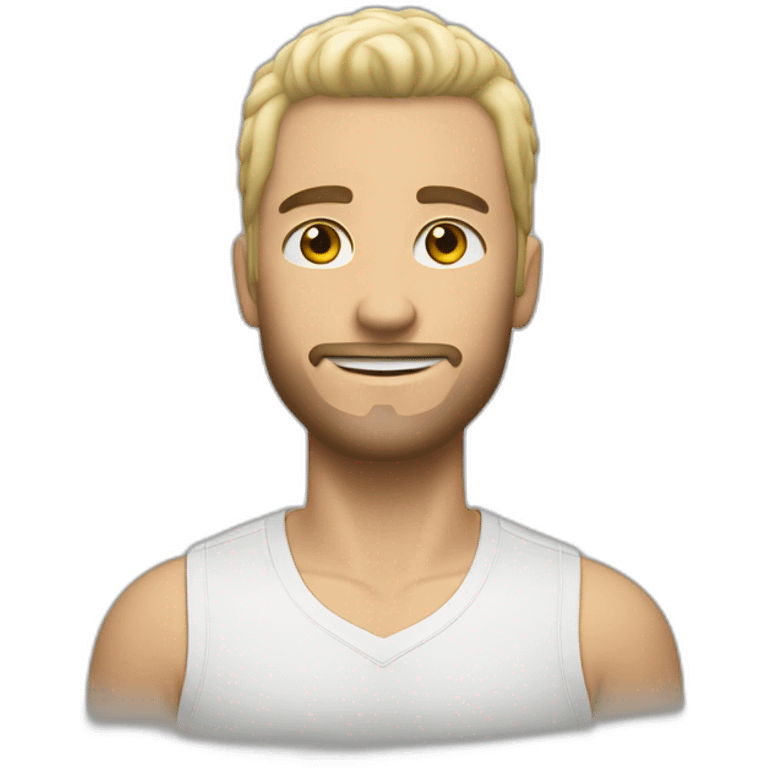 Hombre blanco pelo largo de lado con nike emoji