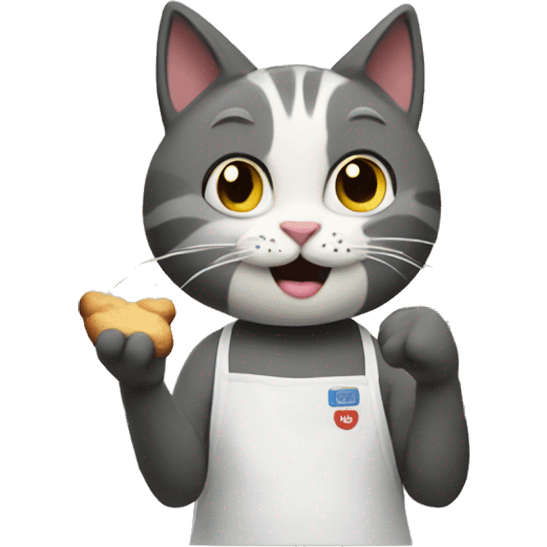 Cat baking cookies emoji