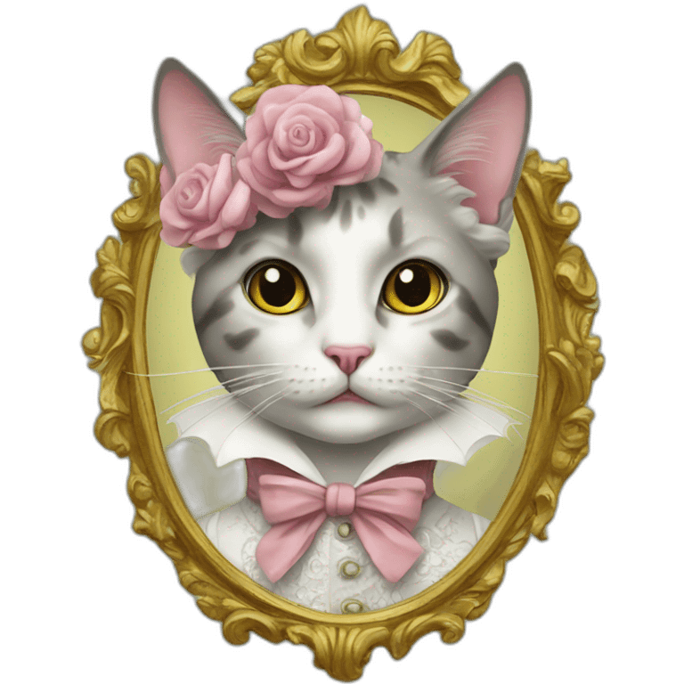 Fancy rococo cat emoji