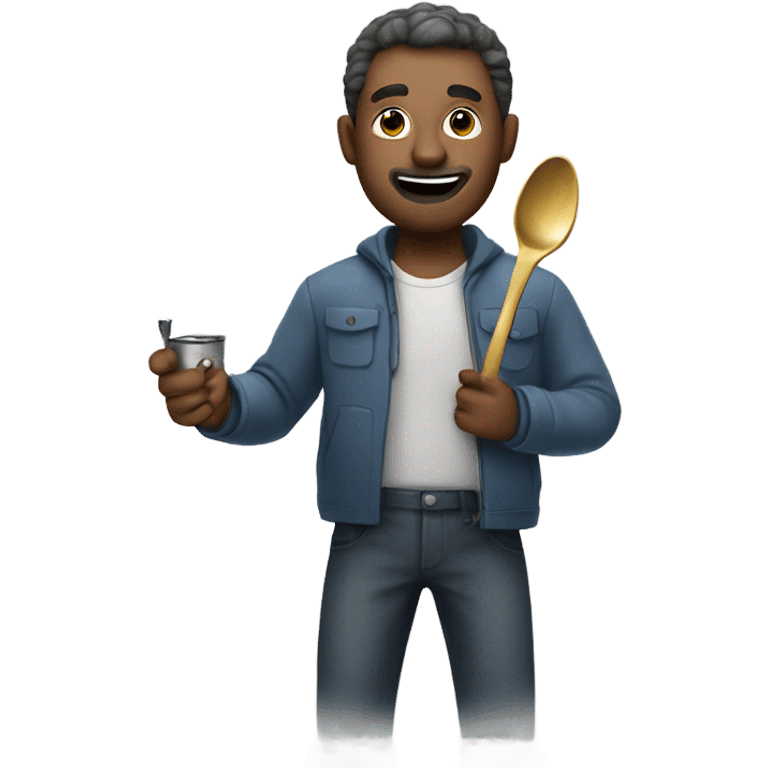 man with a spoon and a lighter  emoji