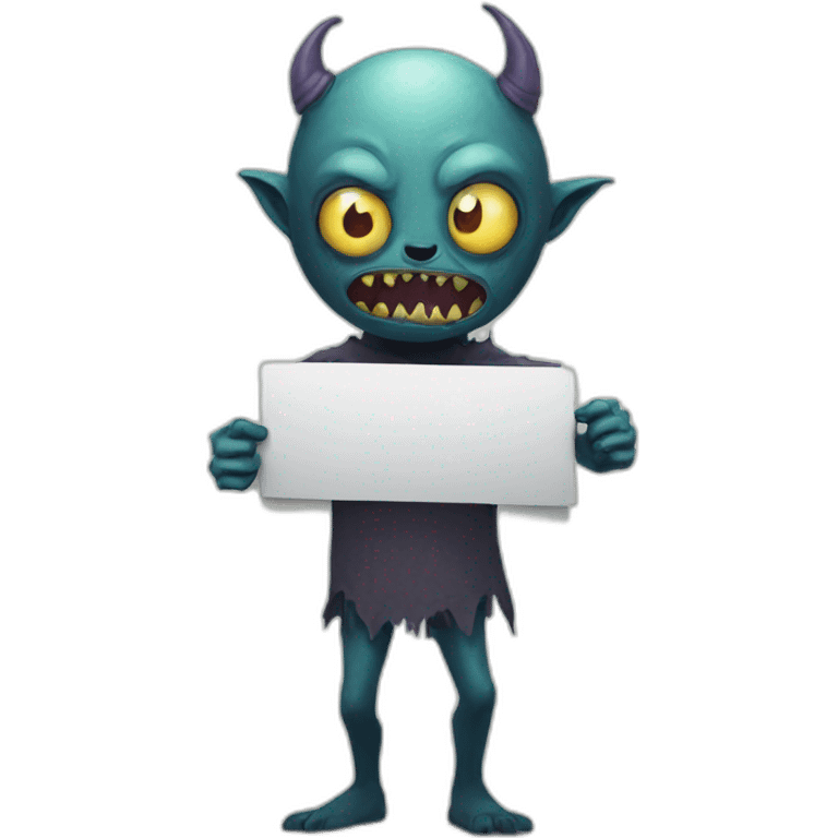 horror monster Holding a Sign emoji