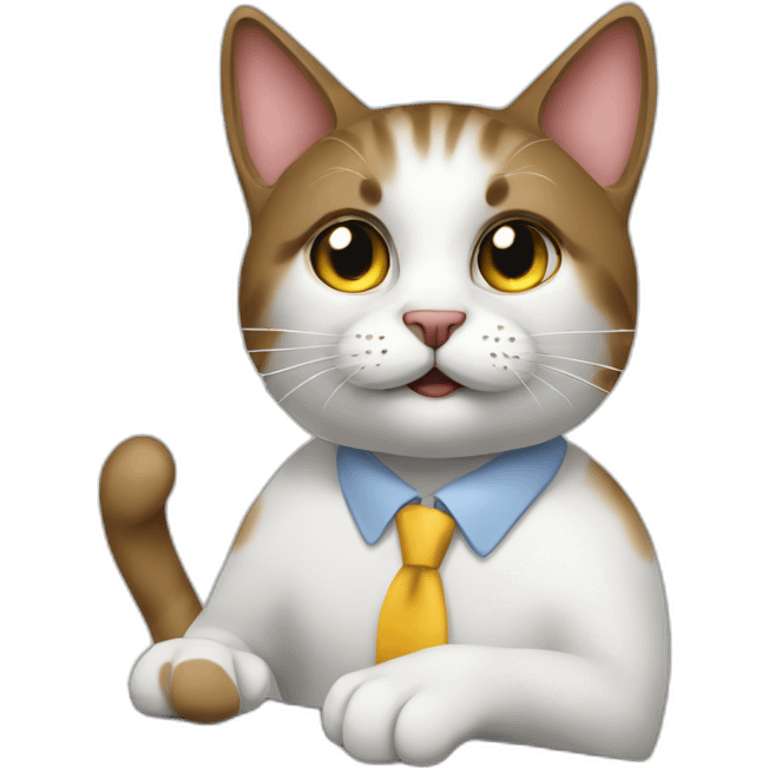 Siames cat working in a callcenter emoji