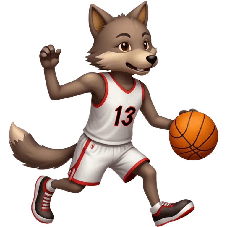 Wolf playing basketball emoji