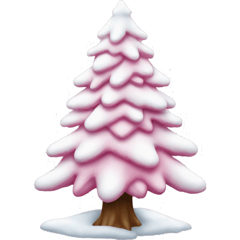 christmas tree with snow pink  emoji