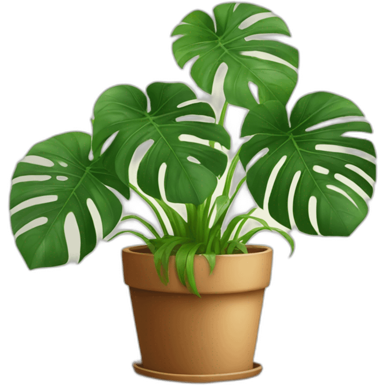 Monstera in a flowerpot emoji