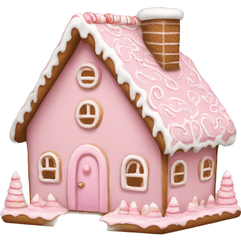 Light pink gingerbread house emoji