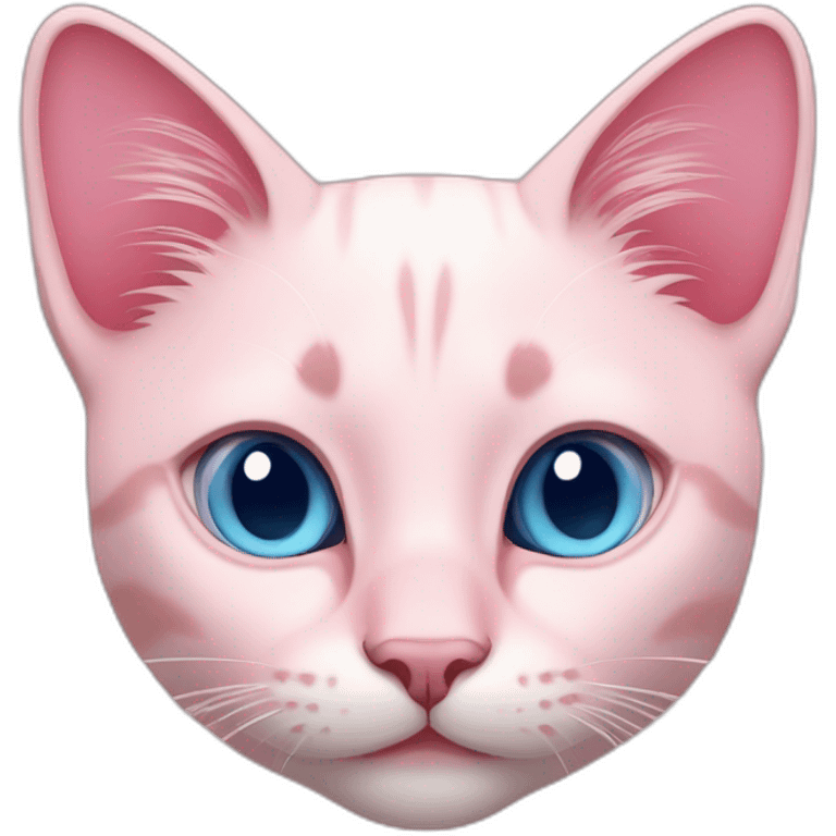 Light pink cat with blue eyes and dark pink nose emoji