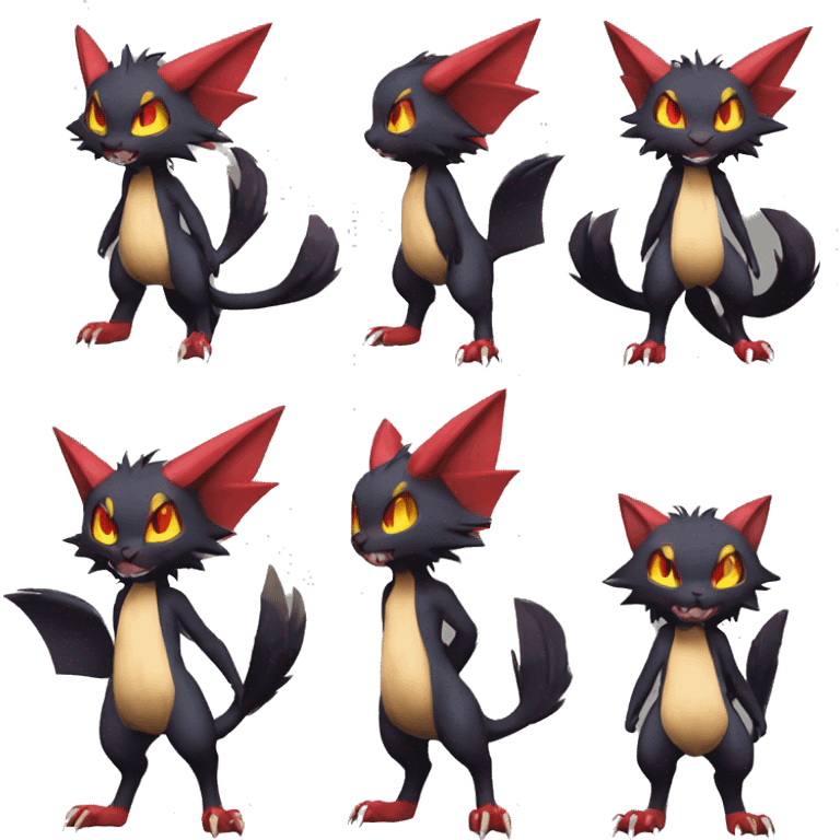 Noivern-Litten-Torracat-Zoroark-Zorua full body emoji