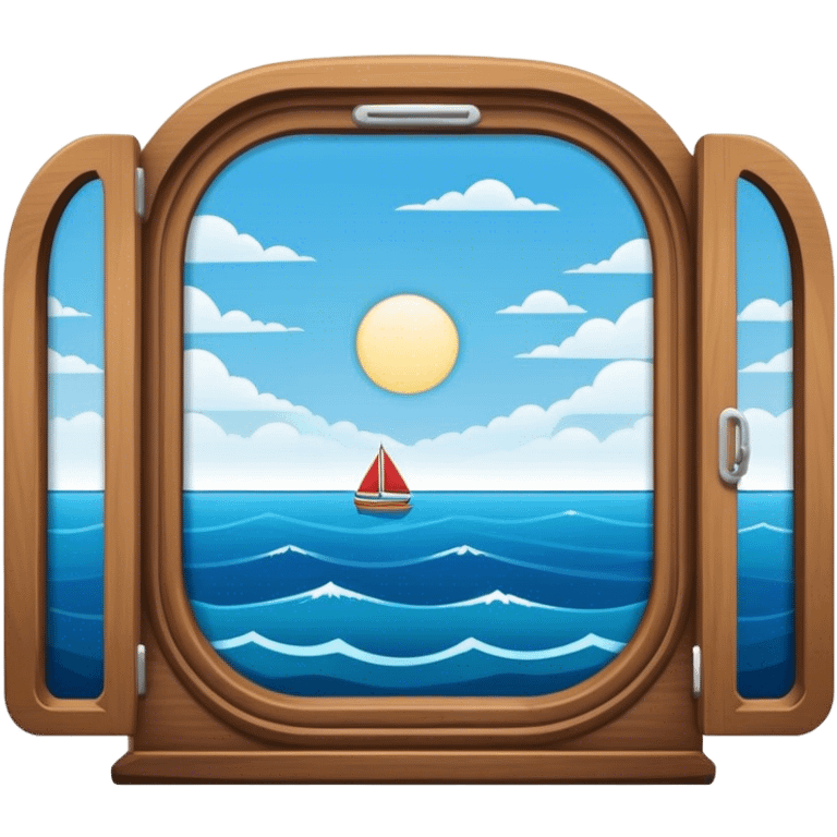 BOAT WINDOW WITH OCEAN IMAGE emoji