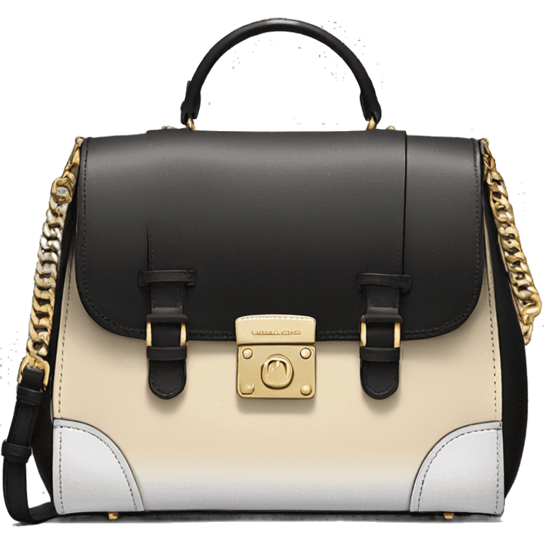 Realistic cream to black ombre michael kors satchel purse. emoji