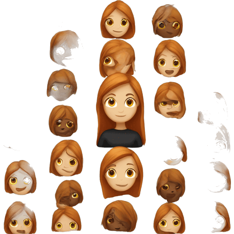 Woman with peakaboo black and ginger hair emoji