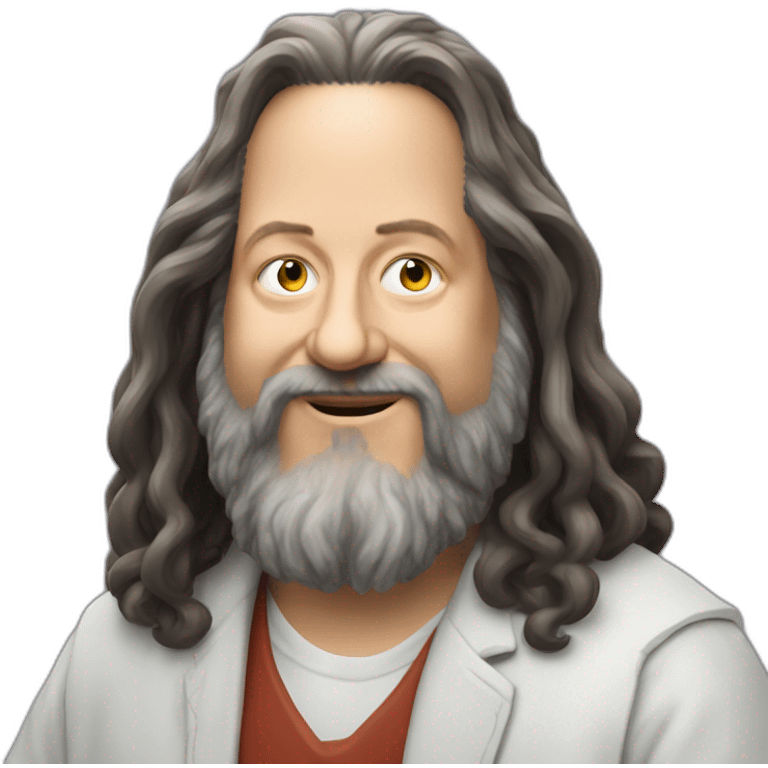 Richard stallman looking like GNU emoji