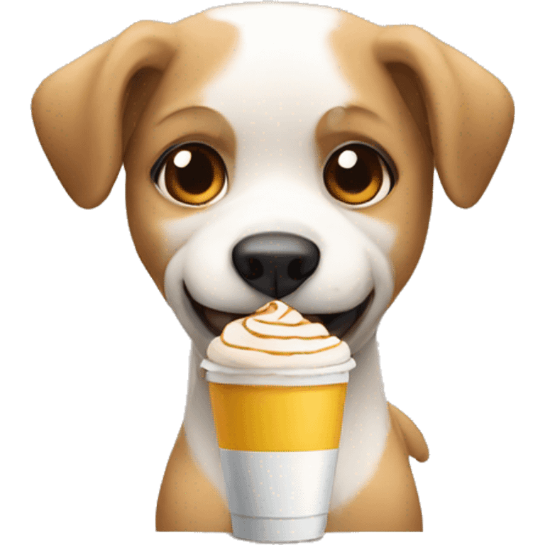 Perro tomando cafe emoji