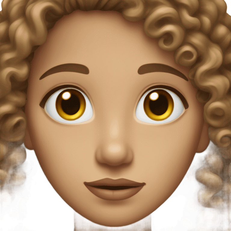 white woman with hazel eyes curly brown hair and big lips  emoji