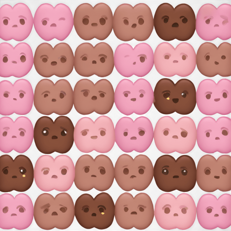 Pink brown heart mixed emoji