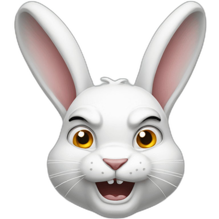 Angry white rabbit emoji