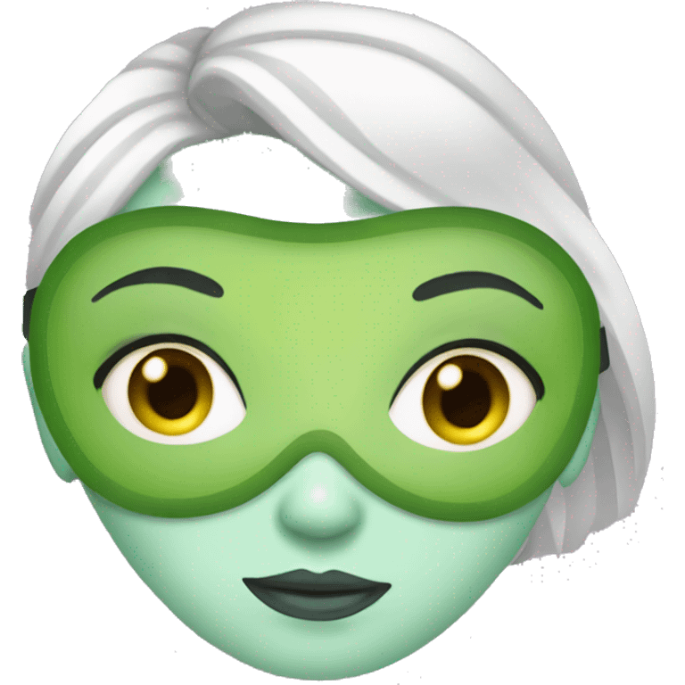 Girl with mask skin cucumber on eyes emoji