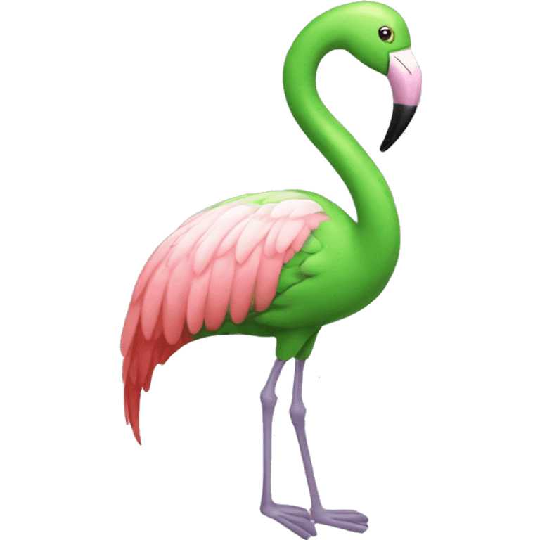 Green flamingo emoji