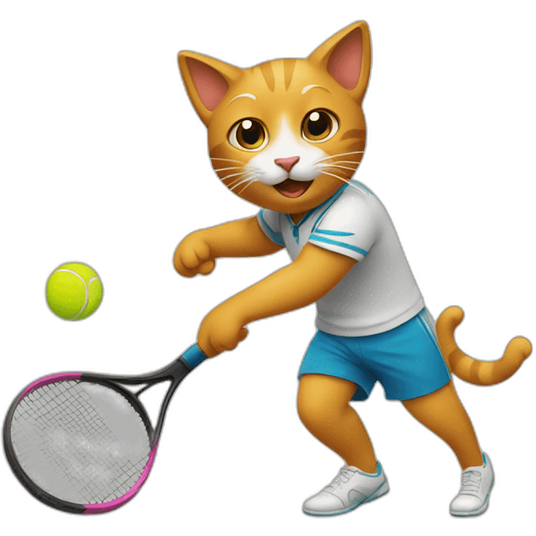 Cat playing tennis emoji