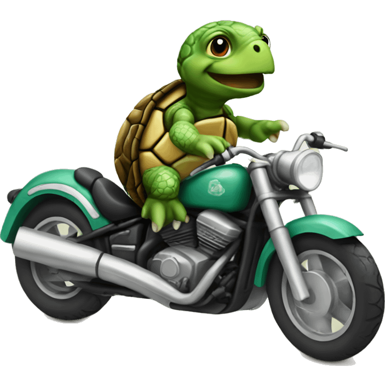 Turtle on a motorcycle emoji