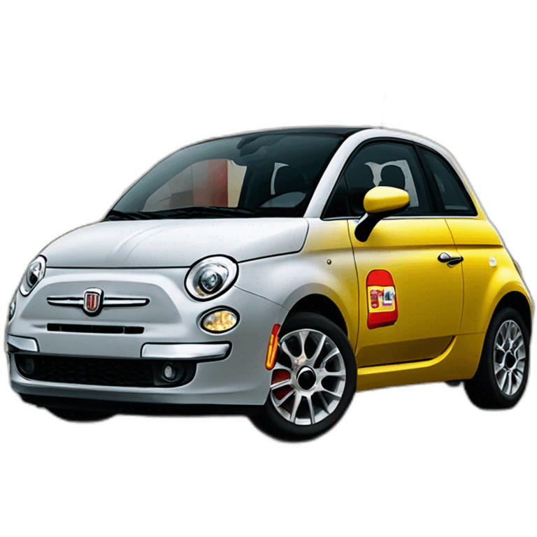 Dirty diesel fiat 500 at a McDonald’s drive through emoji