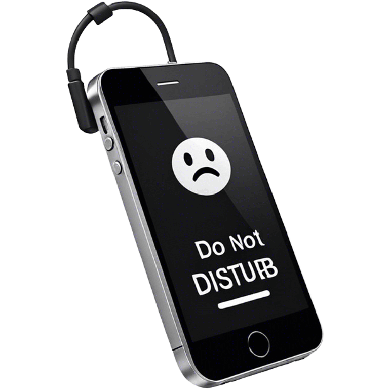 a mobile phone holding up a ‘do not disturb’ sign emoji