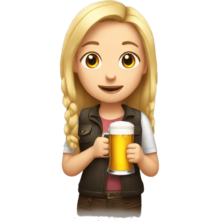 girl with beer in hand emoji