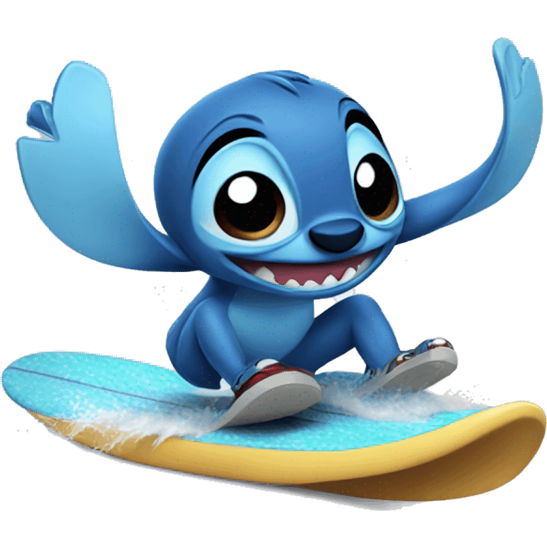 Stitch surfing  emoji