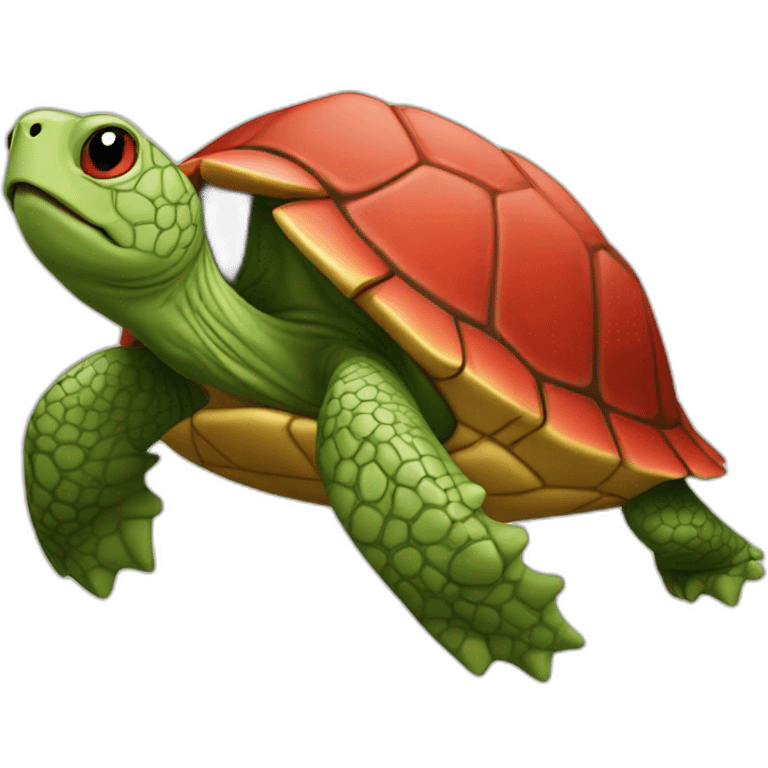 Une tortue rouge emoji