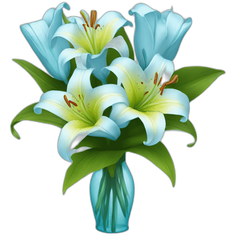 LightBlue bouquet of Lily flowers emoji