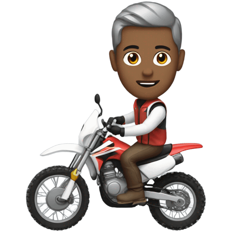 White male on a beta dirt bike  emoji