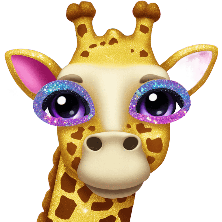 Lisa frank glitter giraffe with eyelashes emoji