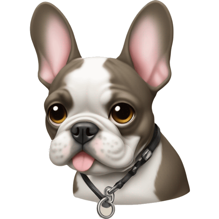 French bulldog with a lead emoji