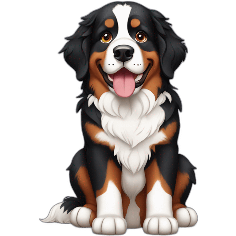 Bernese Mountain Dog sitting emoji