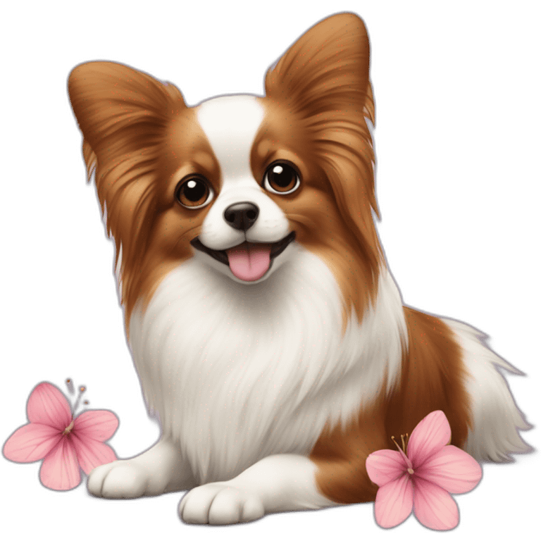 Papillon sur fleur emoji