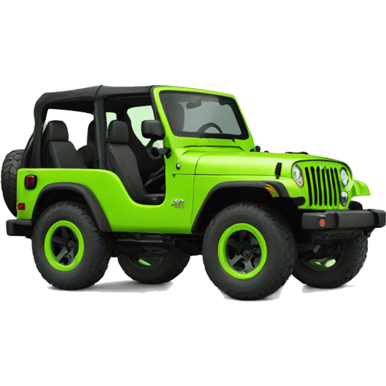 a jeep lime green color emoji