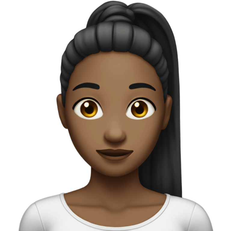 black and white lady with ponytail with hyperpigmentation on her cheek  emoji