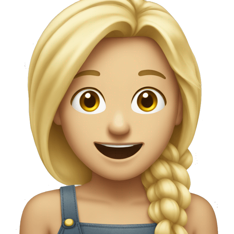 A blonde girl sticking her tongue out and smiling emoji