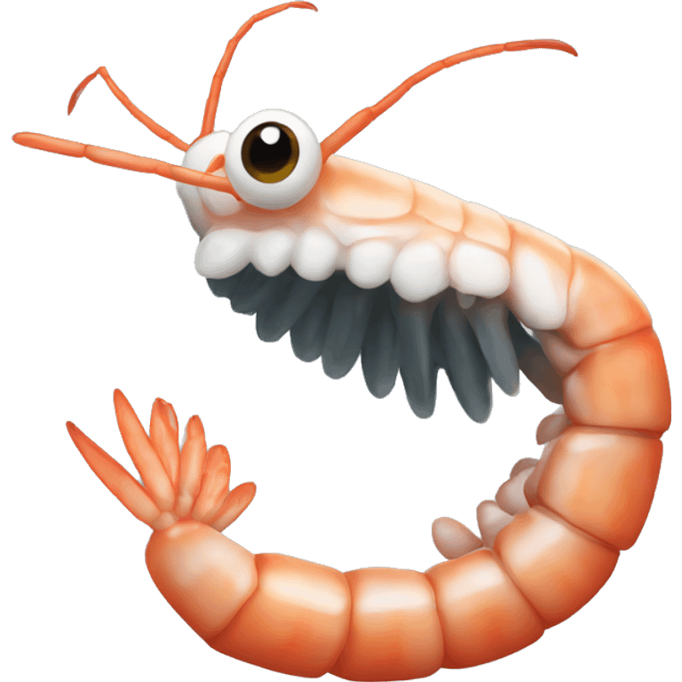 Shrimp eating emoji