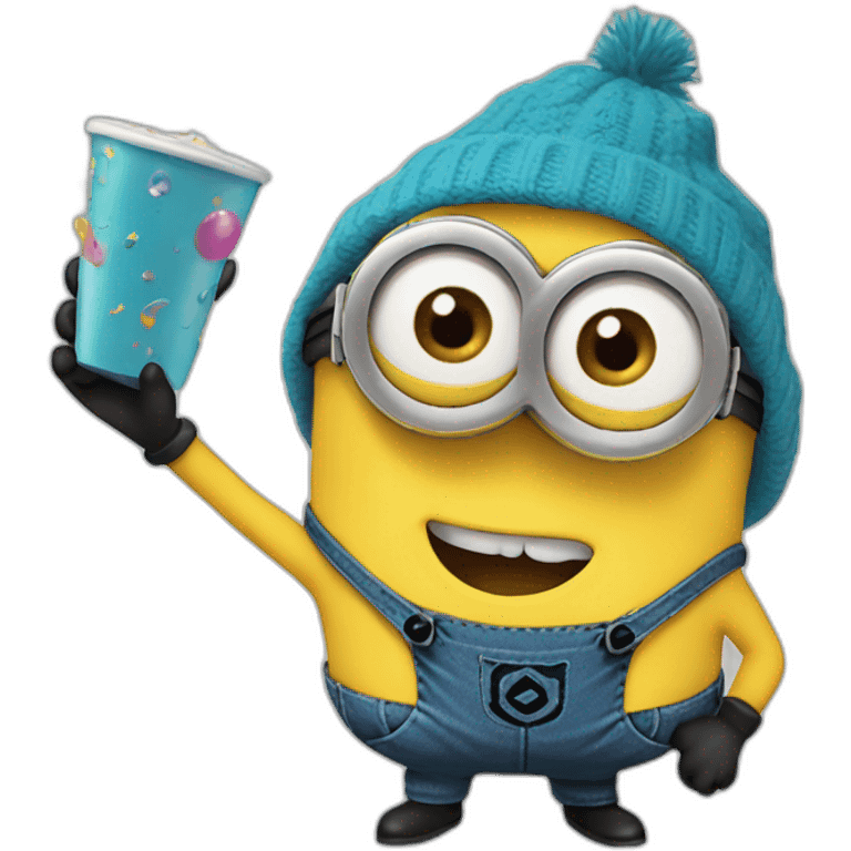 Minion festejando emoji