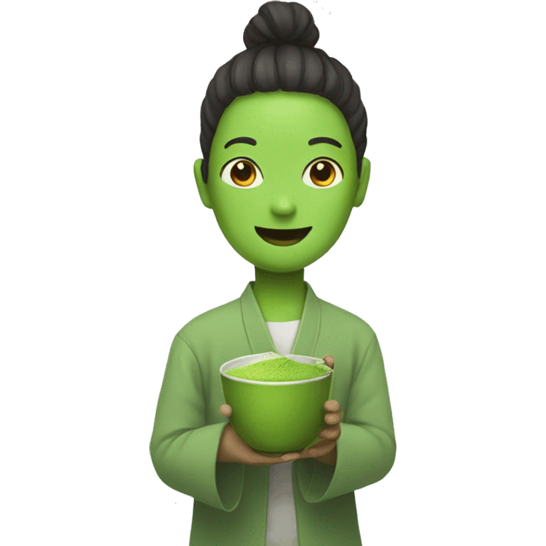 matcha person holding emoji