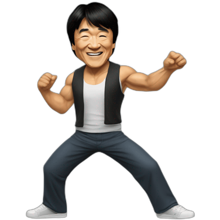 Jackie Chan grooving emoji