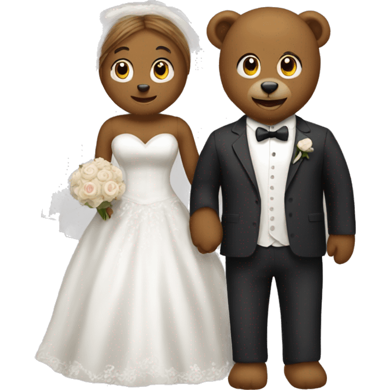 teddy bear bride and groom  emoji