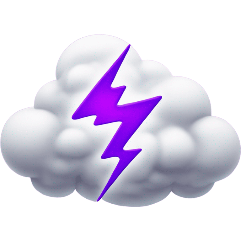 a cloud with a purple lightning emoji