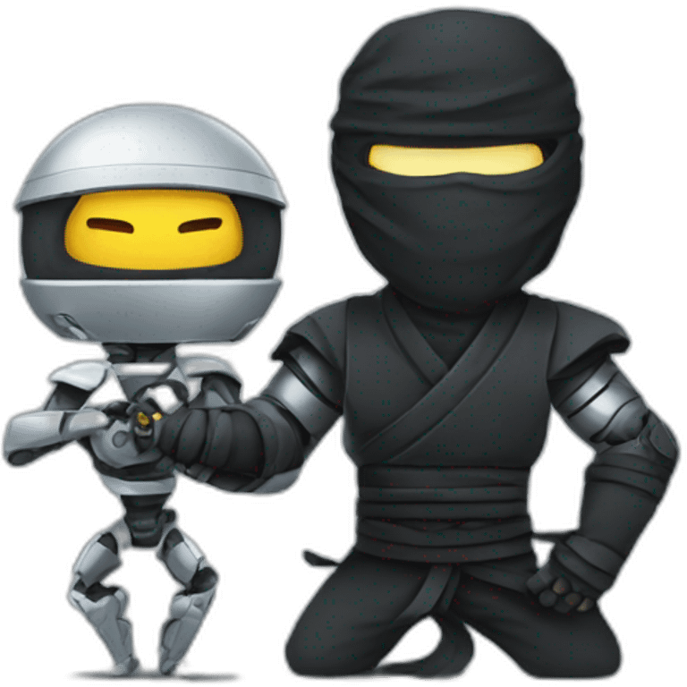 Ninja with robot emoji