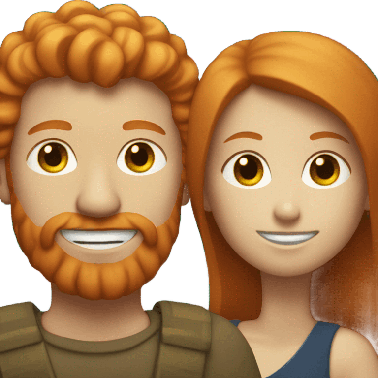 Ginger man with woman emoji